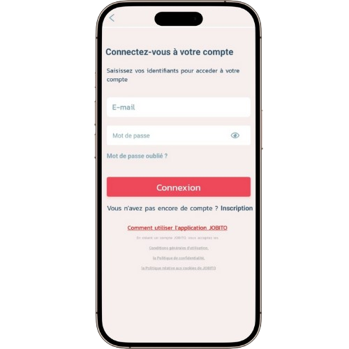 Formulaire de connexion JOBITO
